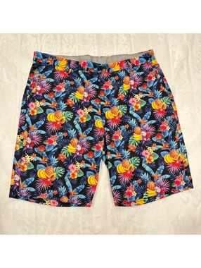 Hreski Golf Vibrant Tropical Crazy Print Men's Shorts Size 38 Comfortable